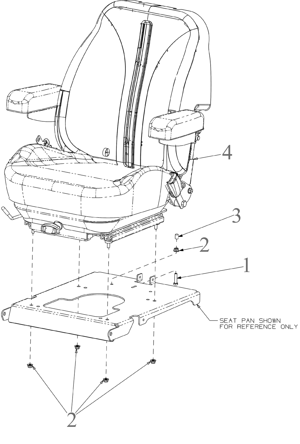 Seat Diagram and Parts List for ZTX6-54KW (47RIAHA7010)(2023) Cub Cadet Lawn Tractor